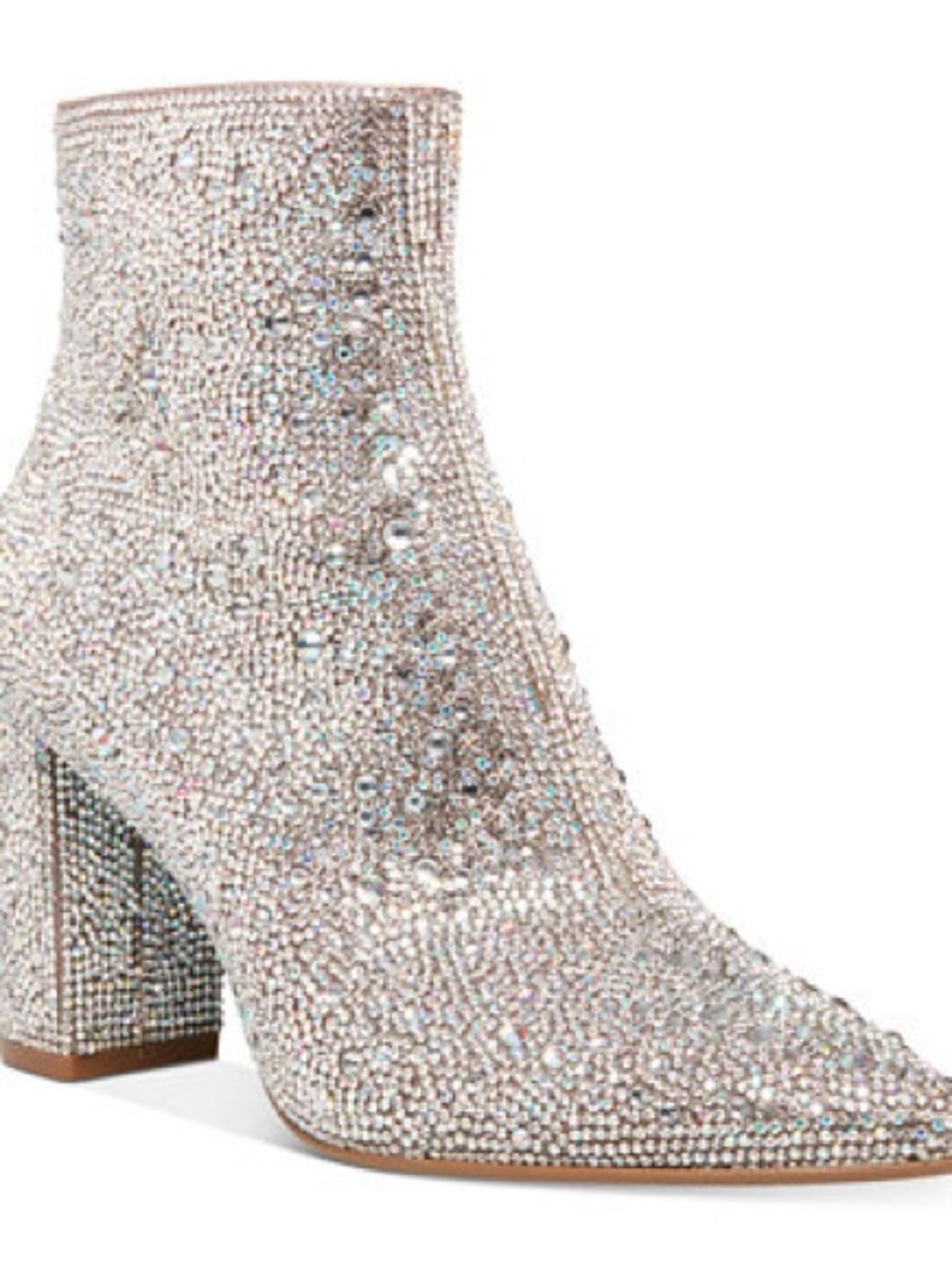 Betsey Johnson Cady Iridescent Crystal-Embellished Ankle Booties